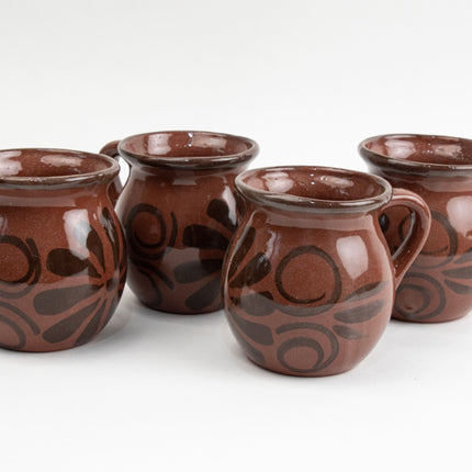 Tazas de barro almendra café oscuro — MODELO #021801