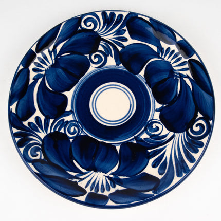 Platos planos de Talavera azul cobalto