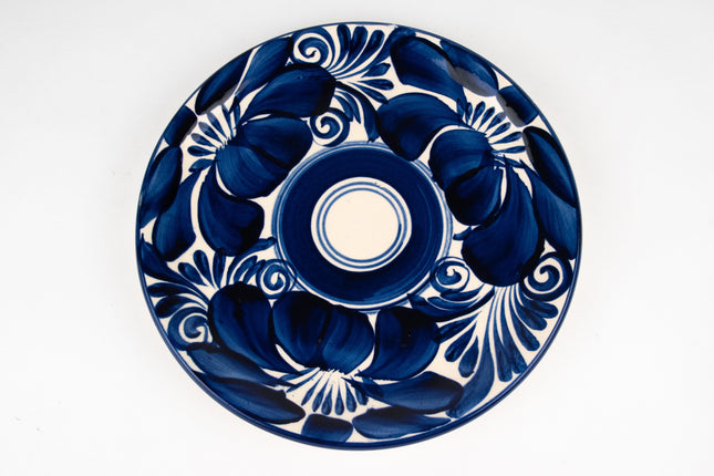 Platos planos de Talavera azul cobalto