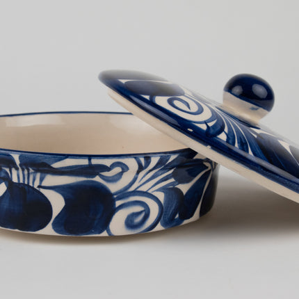 Tortillero de Talavera azul cobalto