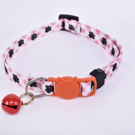 Collar para gato con cascabel - rosa y negro MODELO #030801