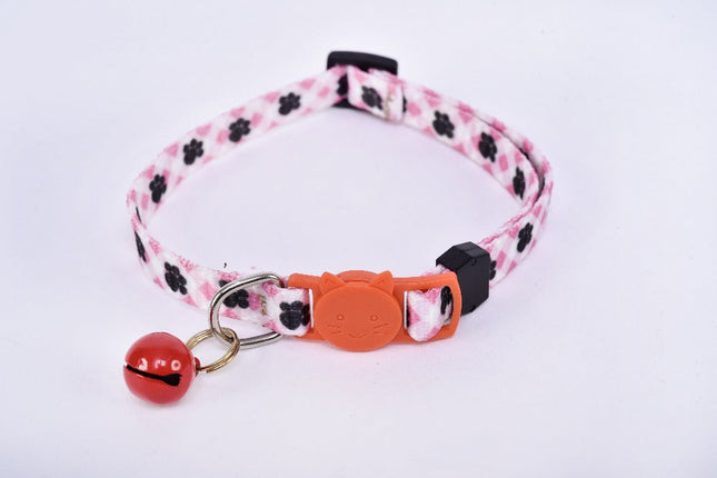 Collar para gato con cascabel - rosa y negro MODELO #030801