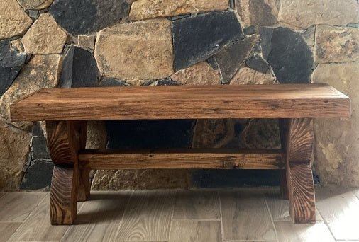 Banca de madera de pino para 2 personas MODELO #1107