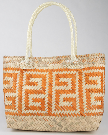 Bolsa Itabili de palma de Oaxaca color Naranja
