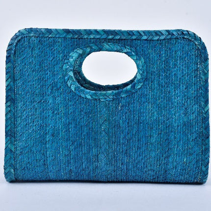 Bolsa de palma Cuadrada color Turquesa