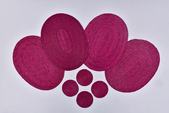 Set de individuales y posavasos de hoja de palma — MODELO #043104