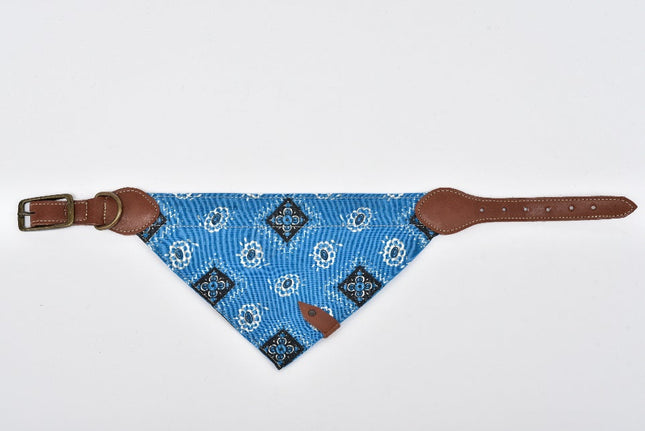 Bandana para mascota con cierre de piel Joker - Extra grande Azul claro MODELO #031413