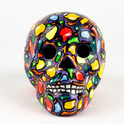 Calavera decorativa de barro Oaxaca — MODELO #0414