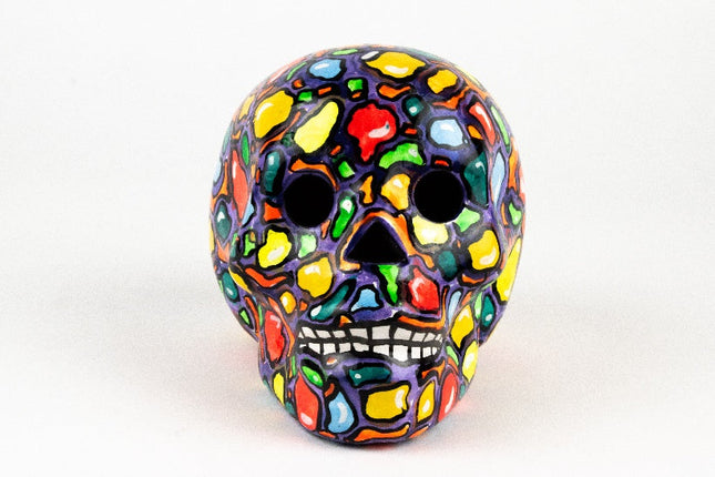 Calavera decorativa de barro Oaxaca — MODELO #0414