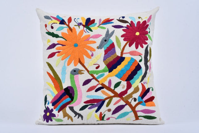 Cubre cojín bordado estilo Tenango — MODELO #040908
