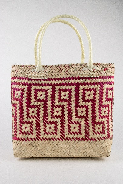 Bolsa Itabili de palma de Oaxaca color Rojo