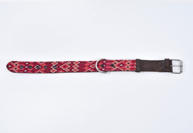 Collar para perro Vankal bordado con chaquira - Mediano ancho MODELO #0301-TKM-01