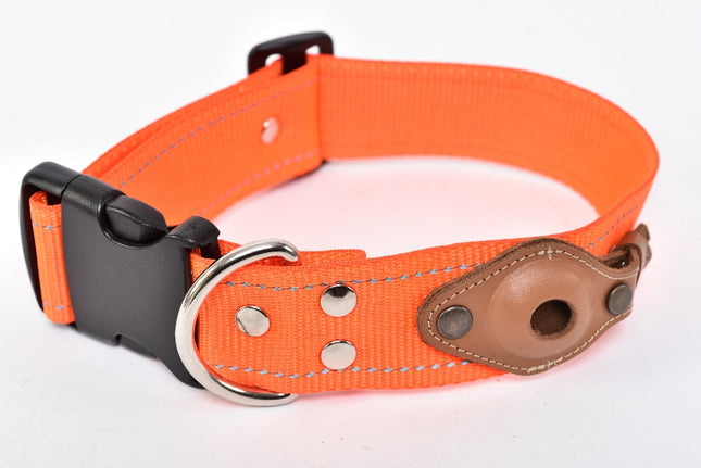 Collar para perro raza grande con compartimento para Airtag Joker - Naranja flúor MODELO #031201