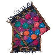 Camino de mesa bordado Chiapas azul marino — MODELO #0402