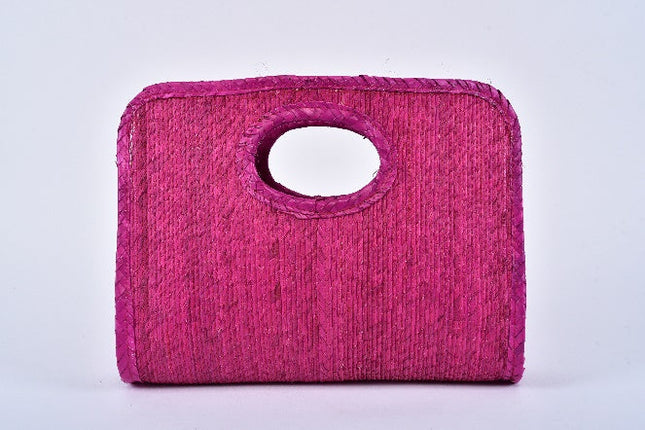 Bolsa de palma Cuadrada color Rosa