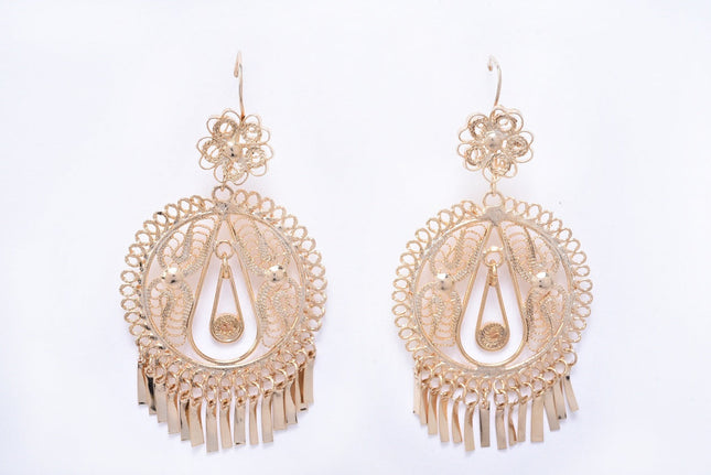 Aretes de filigrana estilo charra