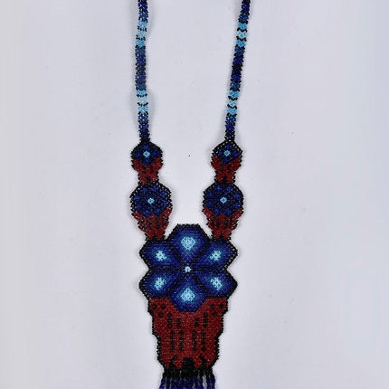 Collar Peyote Grande, rojo
