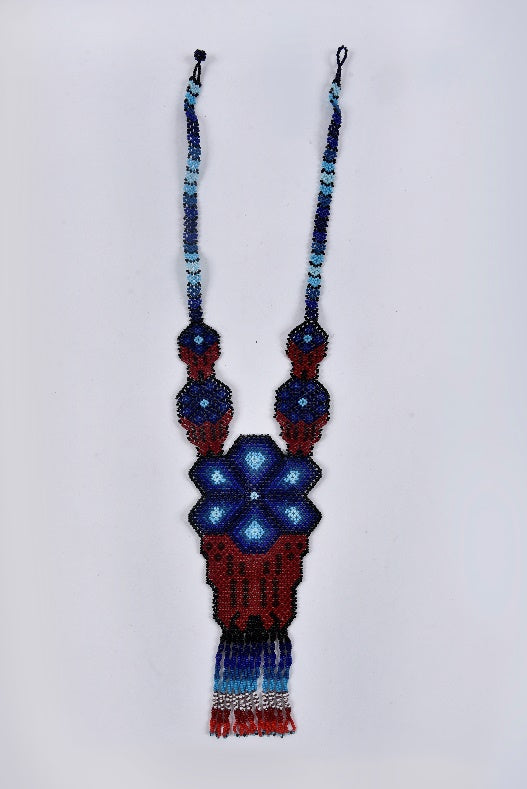Collar Peyote Grande, rojo