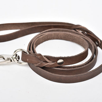 Correa de piel para perro - Café MODELO #0302-BRW