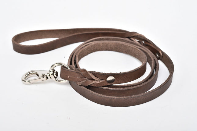 Correa de piel para perro - Café MODELO #0302-BRW