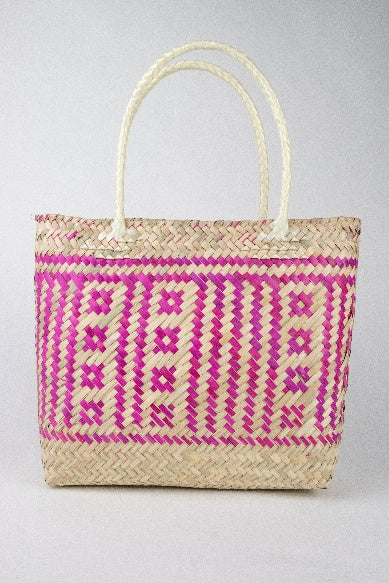 Bolsa Itabili de palma de Oaxaca color Rosa