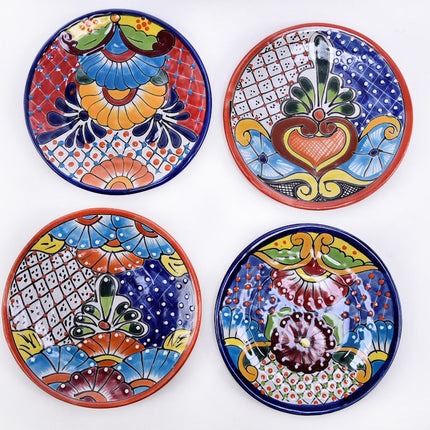 Set de 4 platos decorativos de Talavera — MODELO #0419