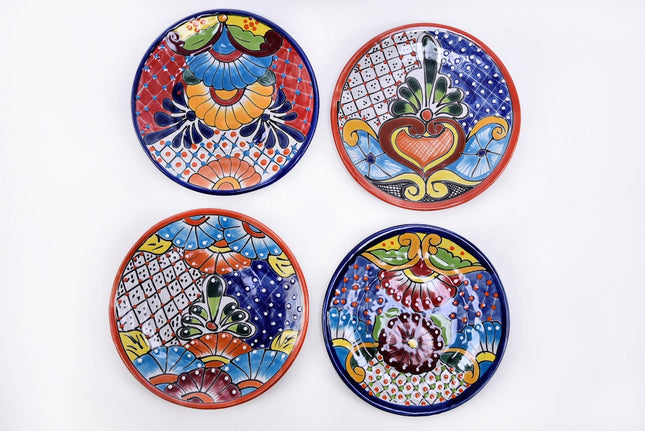 Set de 4 platos decorativos de Talavera — MODELO #0419