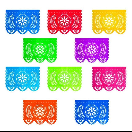 Set de papel picado mexicano para decoración (modelo 1) MODELO #090401