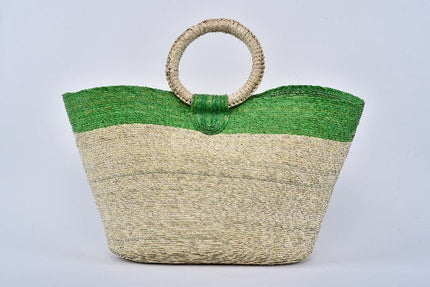 Bolsa de palma Jumbo con franja color Verde