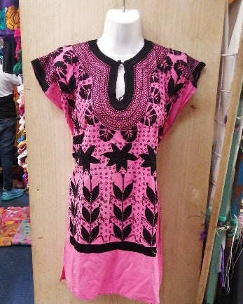 Blusa tipo túnica bordada, talla única MODELO #1205