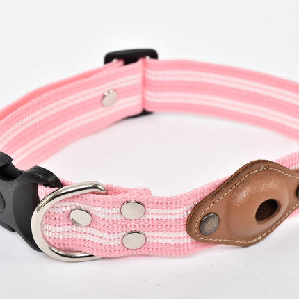 Collar para perro raza grande con compartimento para Airtag Joker - Rosa y blanco MODELO #031206