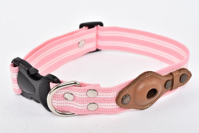 Collar para perro raza grande con compartimento para Airtag Joker - Rosa y blanco MODELO #031206