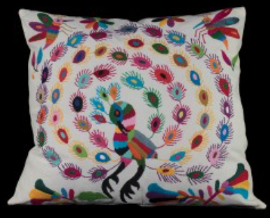 Cubre cojín bordado estilo Tenango — MODELO #0428