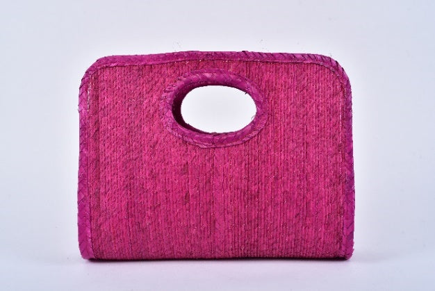 Bolsa de palma mini cuadrada color Naranja