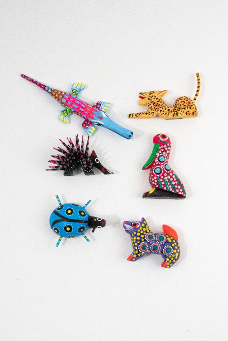 Set de 6 imanes mini alebrije para refrigerador MODELO #090309