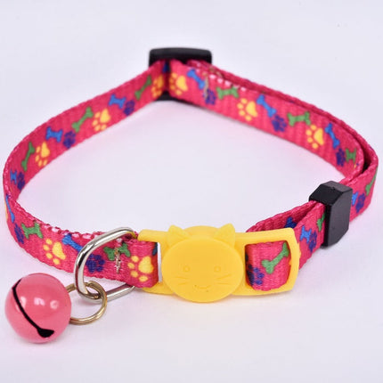 Collar para gato con cascabel - rosa y amarillo MODELO #030804