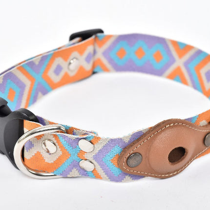 Collar para perro raza grande con compartimento para Airtag Joker - Naranja y azul claro MODELO #031204