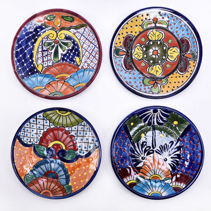 Set de 4 platos decorativos de Talavera — MODELO #0419