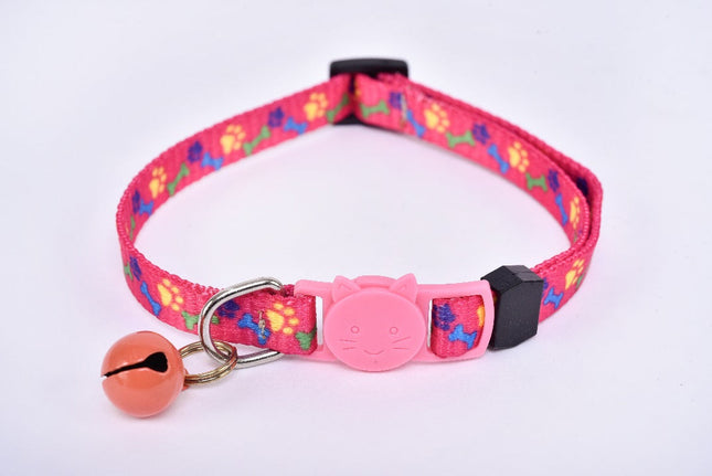 Collar para gato con cascabel - rosa y rosa claro MODELO #030807