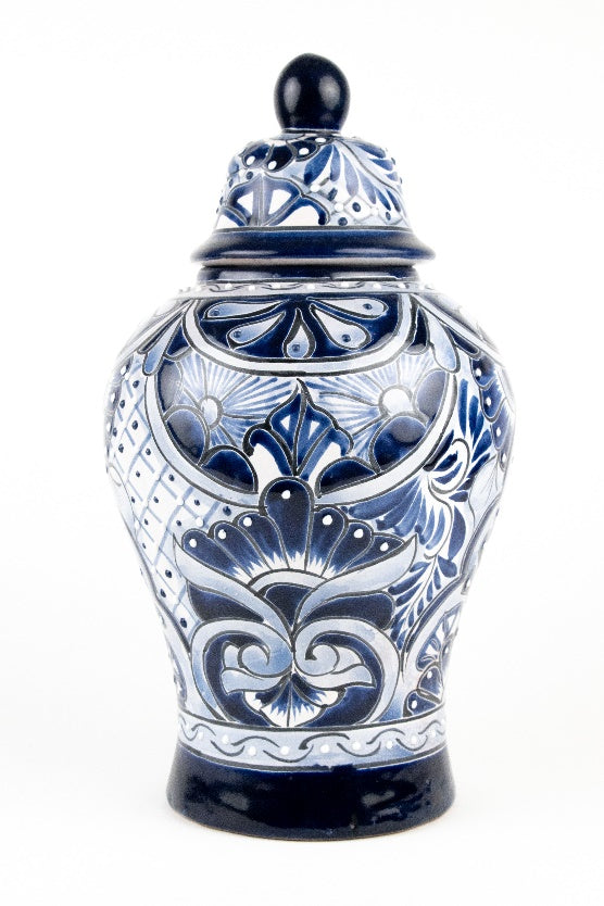 Tibor de Talavera azul cobalto — MODELO #0416