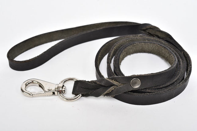 Correa de piel para perro - Negro MODELO #0302-BK