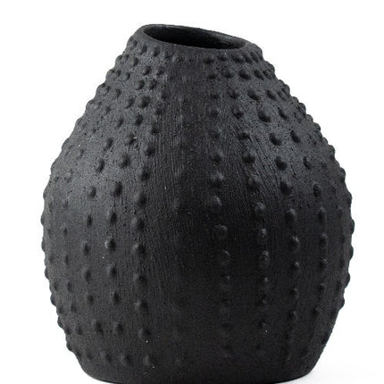 Florero decorativo de barro negro — MODELO #0408
