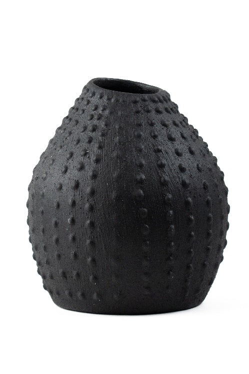 Florero decorativo de barro negro — MODELO #0408