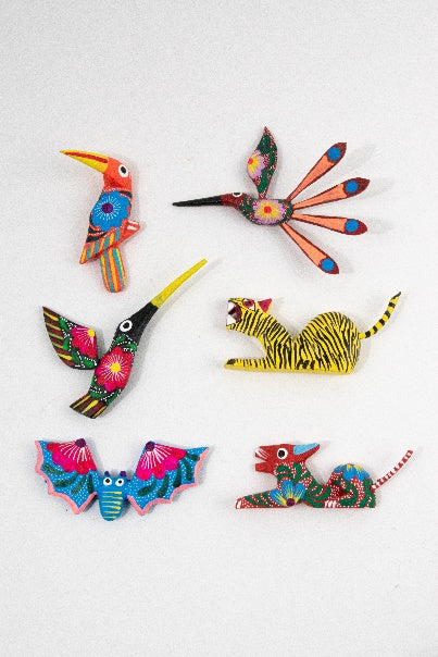Set de 6 imanes mini alebrije para refrigerador MODELO #090310