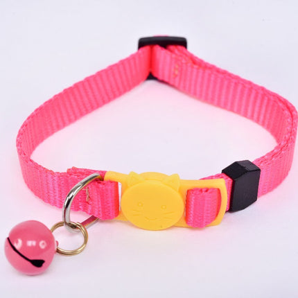 Collar para gato con cascabel - rosa claro y amarillo MODELO #030811