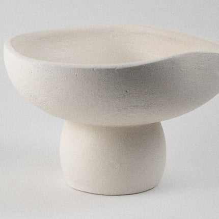 Centro de mesa decorativo de barro blanco — MODELO #0411