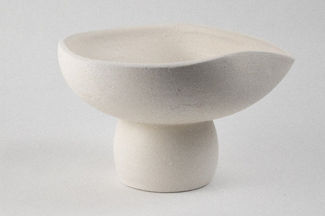 Centro de mesa decorativo de barro blanco — MODELO #0411