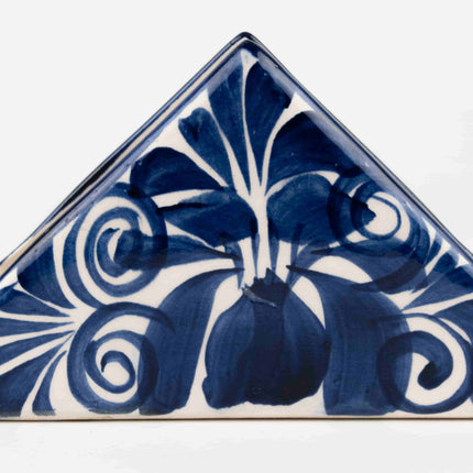Portaservilletas de Talavera color azul cobalto — MODELO #0208