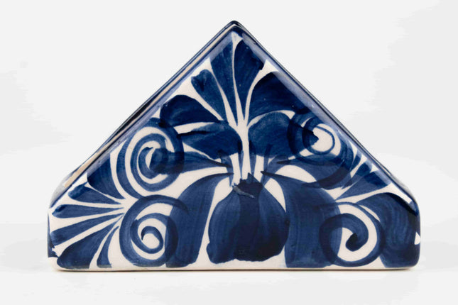 Portaservilletas de Talavera color azul cobalto — MODELO #0208