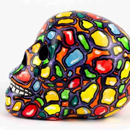 Calavera decorativa de barro Oaxaca — MODELO #0414